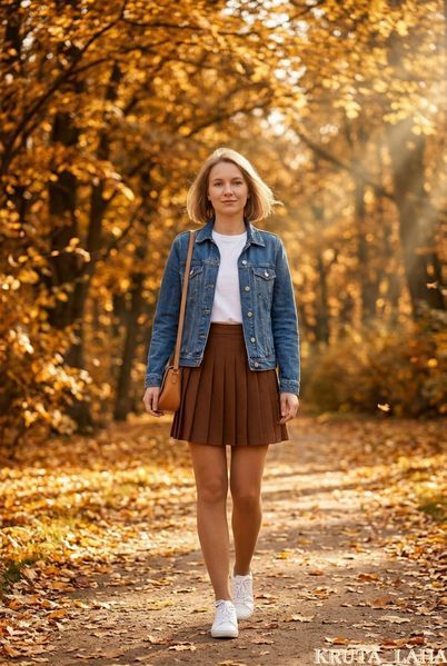 Спідниця коричнева плісе міні Don't Call Me Jennyfer L KL-SK-104 фото
