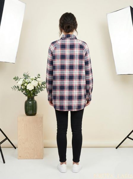 Сорочка оверсайз ASOS Design у темно-синьо-червону клітинку, розмір S KL-BL-108 фото