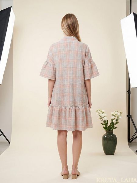 Сукня-сорочка ASOS Edition у клітинку пудрова з воланами, розмір 38-40 KL-DR-125 фото