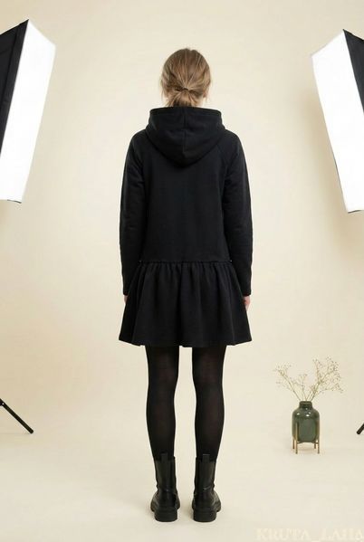 Сукня чорна худі з воланом NA-KD gothic casual розмір XXS KL-DR-110 фото