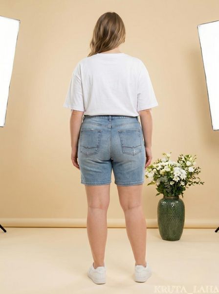 Джинсові шорти-бермуди ASOS Design з рваністю світло-блакитні, W34 розмір 50-52 KL-SH-113 фото