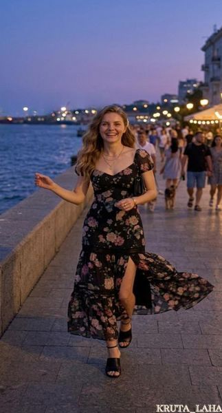 Чорна максі-сукня ASOS Design з квітковим принтом, мереживом та відкритою спиною, розмір 42-44 KL-DR-116 фото